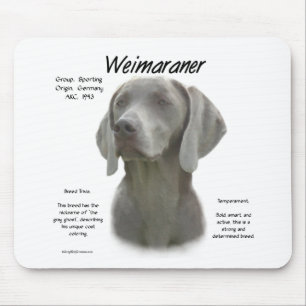 Weimaraner History Design Mouse Mat