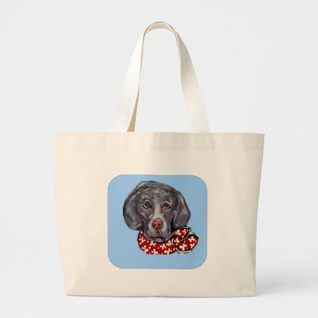Weimaraner Large Tote Bag (Front)