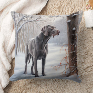 Weimaraner Let It Snow Christmas Cushion
