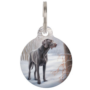 Weimaraner Let It Snow Christmas Pet Tag