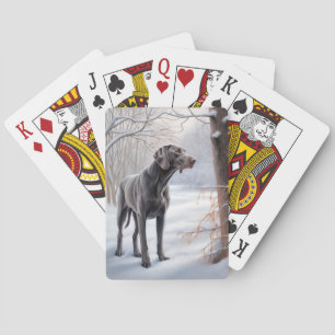 Weimaraner Let It Snow Christmas Playing Cards