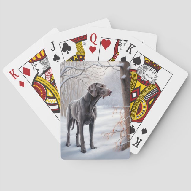 Weimaraner Let It Snow Christmas Playing Cards (Back)