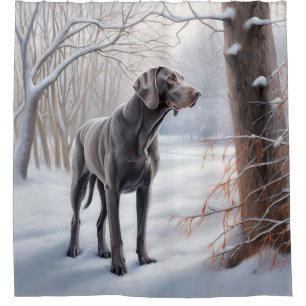 Weimaraner Let It Snow Christmas Shower Curtain