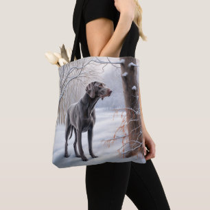Weimaraner Let It Snow Christmas Tote Bag