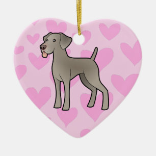 Weimaraner Love (add your own message) Ceramic Tree Decoration