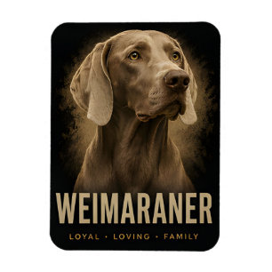Weimaraner Loyal Loving Family Dog Portrait Magnet