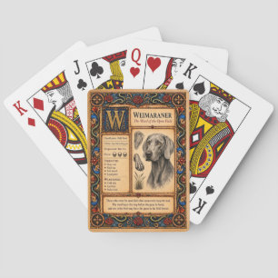 Weimaraner, Mediaeval Bestiary Art Playing Cards