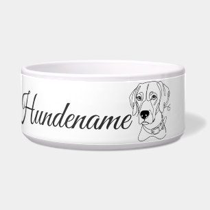 Weimaraner Minimalist Line Art personalized bowl