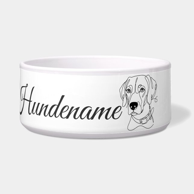 Weimaraner Minimalist Line Art personalized bowl (Front)