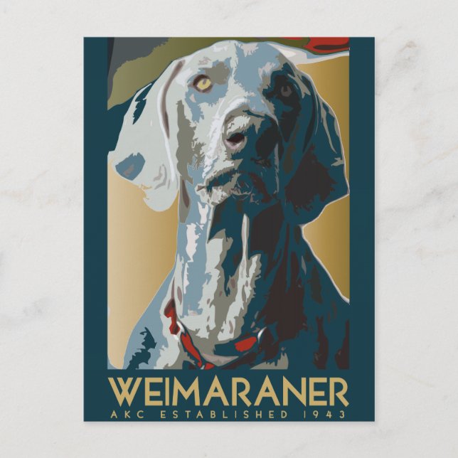 Weimaraner Nation : 1943 Weimaraner Postcard (Front)