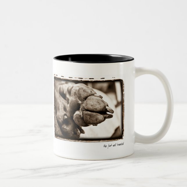 Weimaraner Nation : "The Foot Well Travelled" Two-Tone Coffee Mug (Right)