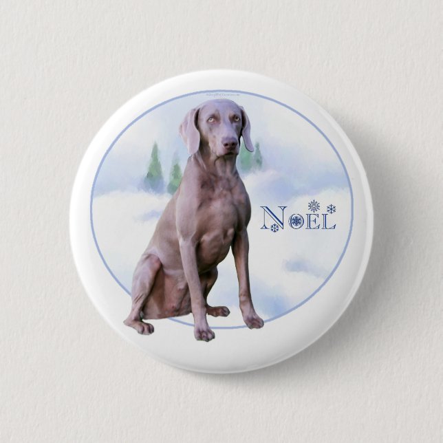 Weimaraner Noel Button (Front)