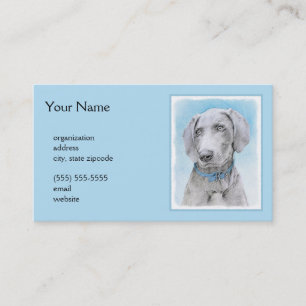 Weimaraner Painting - Cute Original Dog Art Business Card