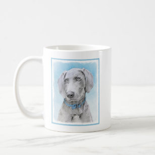 Weimaraner Painting - Cute Original Dog Art Coffee Mug
