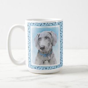 Weimaraner Painting - Cute Original Dog Art Coffee Mug