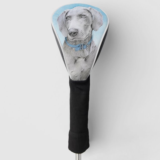 Weimaraner Painting - Cute Original Dog Art Golf Head Cover (Front)