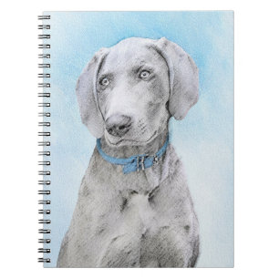 Weimaraner Painting - Cute Original Dog Art Notebook