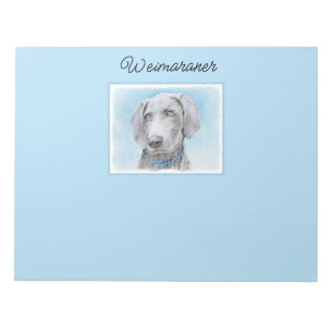 Weimaraner Painting - Cute Original Dog Art Notepa Notepad