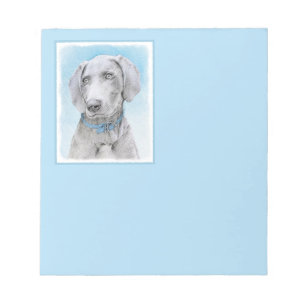 Weimaraner Painting - Cute Original Dog Art Notepad