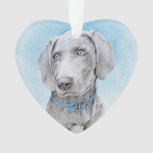 Weimaraner Painting - Cute Original Dog Art Ornament