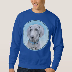 Weimaraner Painting - Cute Original Dog Art Sweatshirt
