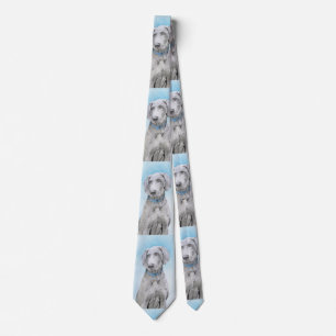 Weimaraner Painting - Cute Original Dog Art Tie