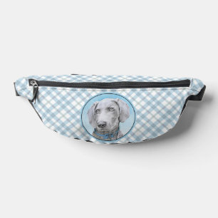 Weimaraner Painting Grey Silver Original Dog Art Bum Bags