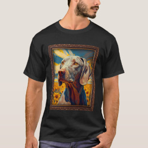 Weimaraner Painting Sunflower Flower Mum Women Flo T-Shirt