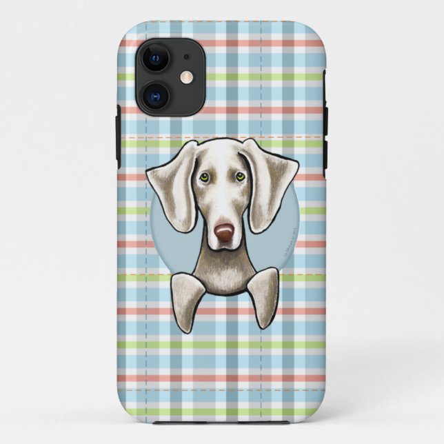 Weimaraner Pale Plaid Case-Mate iPhone Case (Back)