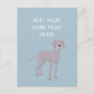 Weimaraner Personalised Dog Name Postcard
