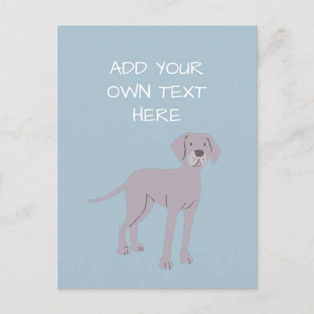Weimaraner Personalised Dog Name Postcard (Front)