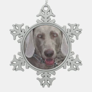 Weimaraner Pewter Snowflake Ornament