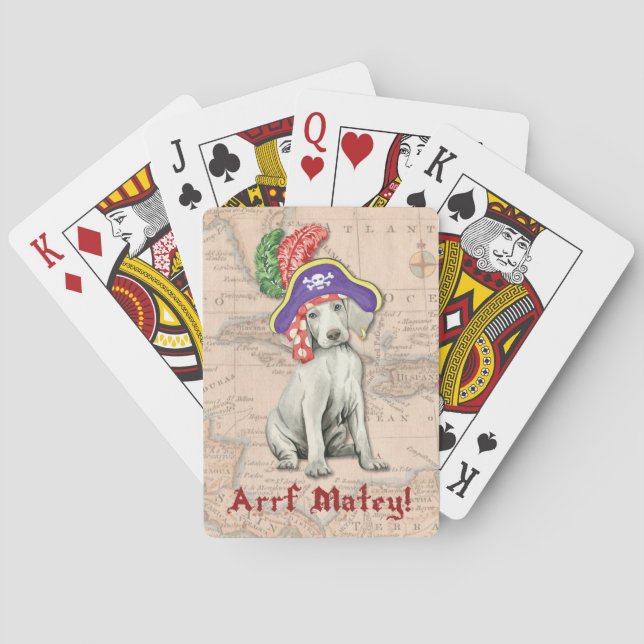 Weimaraner Pirate Bicycle Playing Cards (Back)