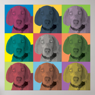 Weimaraner Pop-Art Ornament Poster
