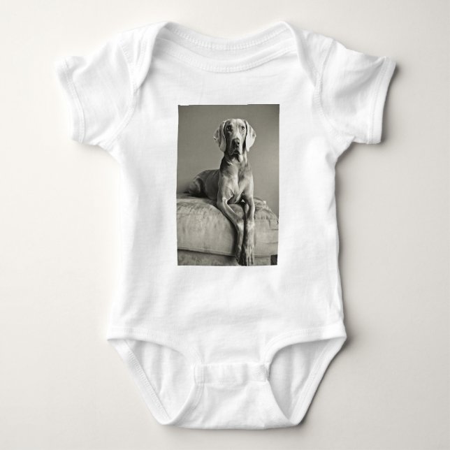 Weimaraner Portrait Baby Bodysuit (Front)
