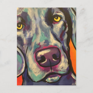 weimaraner postcard