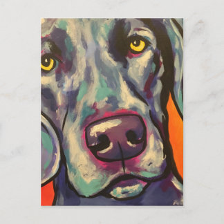 weimaraner postcard