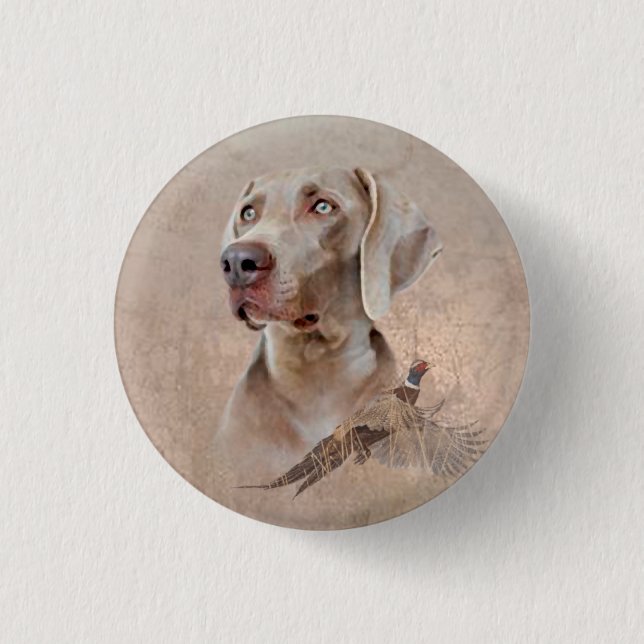 Weimaraner Poster Canvas Print Tapestry Acrylic Pr 3 Cm Round Badge (Front)