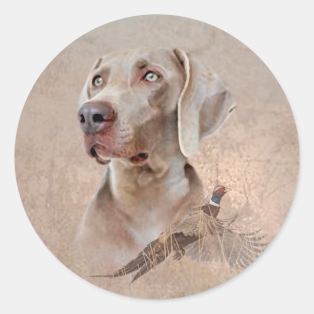 Weimaraner Poster Canvas Print Tapestry Acrylic Pr Classic Round Sticker (Front)