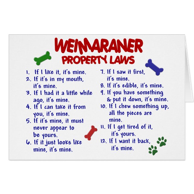 WEIMARANER Property Laws 2 (Front Horizontal)