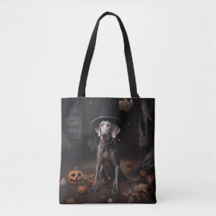 Weimaraner Pumpkins Halloween Scary Tote Bag