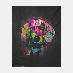 Weimaraner puppy color splash fleece blanket