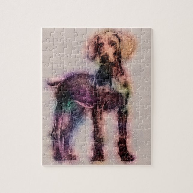 Weimaraner puppy sketch jigsaw puzzle (Vertical)
