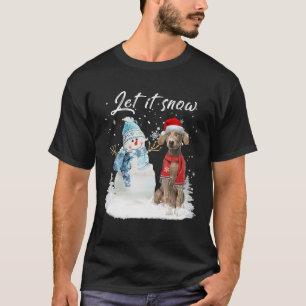 Weimaraner Santa Dog Christmas Snowman Xmas Pajama T-Shirt
