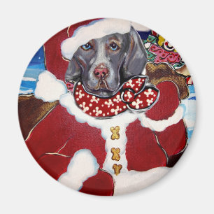 Weimaraner Santa Magnet