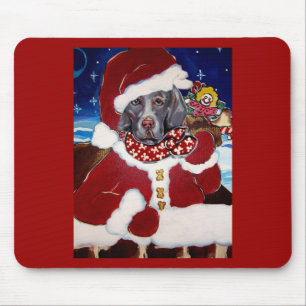 Weimaraner Santa Mouse Mat