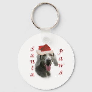 Weimaraner Santa Paws Key Ring