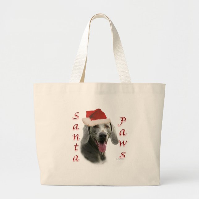 Weimaraner Santa Paws Large Tote Bag (Front)