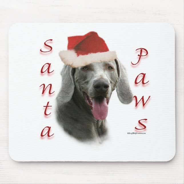 Weimaraner Santa Paws Mouse Mat (Front)