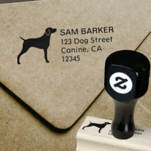 Weimaraner Silhouette Return Address Rubber Stamp